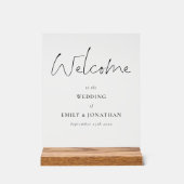 Minimalistische elegante Skriptnamen Willkommen be Acrylschild (Vorderseite)