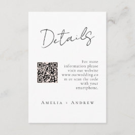Minimalistische, elegante SkriptWedding Begleitkarte