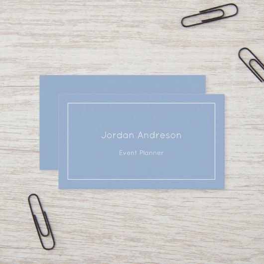 Minimalistische Elegante Sky Blue Business Card Visitenkarte (Vorderseite/Rückseite Beispiel)