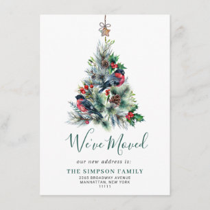 Minimalistische elegante Tannenbaum-Umzugsankündig Ankündigung