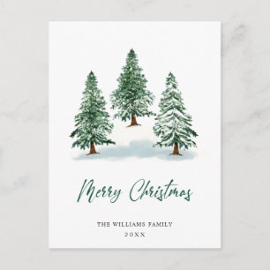 Minimalistische elegante Tannenbaum-Weihnachtsgrüß Postkarte