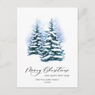 Minimalistische elegante Tannenbaum-Weihnachtsgrüß Postkarte