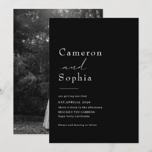 Minimalistische elegante Text-Hochzeitsfotos Schwa Save The Date