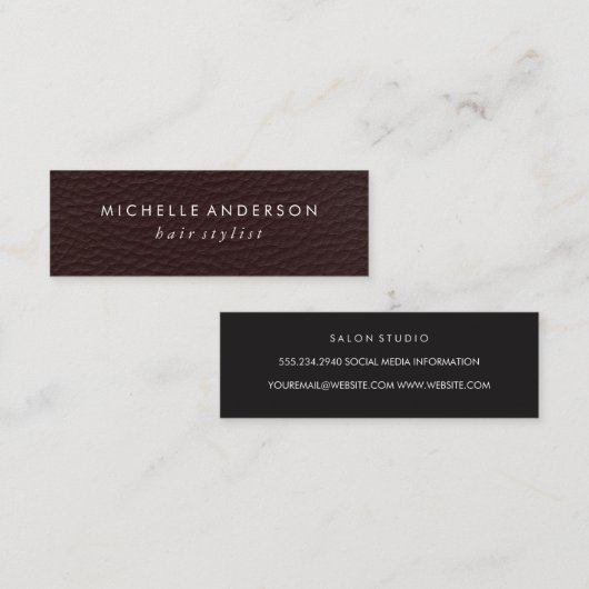 Minimalistische Elegante Textur Mini Visitenkarte (Vorne/Hinten)