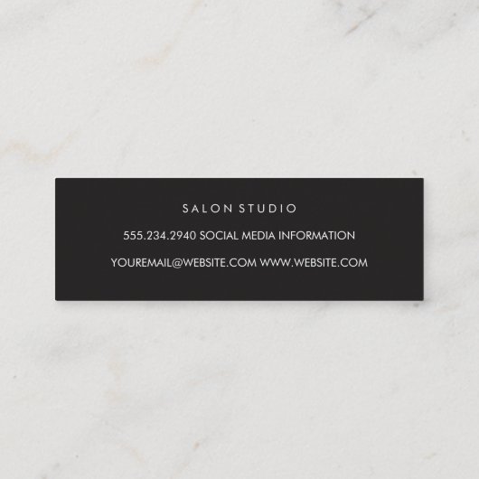 Minimalistische Elegante Textur Mini Visitenkarte (Rückseite)