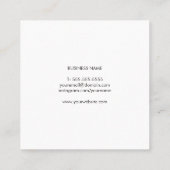 Minimalistische elegante Textur Weiße Blüte Quadratische Visitenkarte (Rückseite)