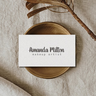 Minimalistische elegante Textur Weiße Visagistin Visitenkarte