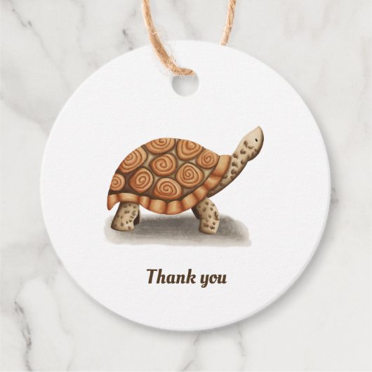 Minimalistische elegante Tortoise Danke Ihnen für Geschenkanhänger (Vorderseite)