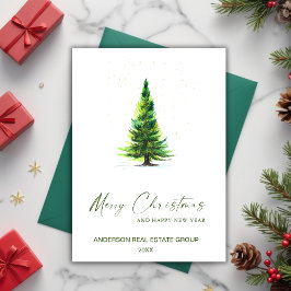 Minimalistische Elegante Tree Christmas Company Feiertagskarte