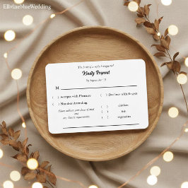 Minimalistische elegante Typografie & Essensauswah RSVP Karte