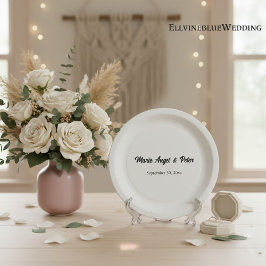 Minimalistische Elegante Typografie Hochzeit Pappteller