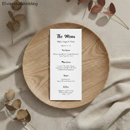 Minimalistische elegante Typografie Hochzeitsmenü Menükarte