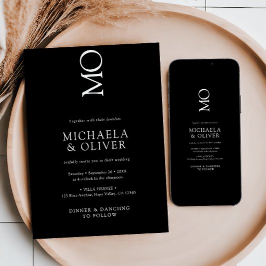 Minimalistische elegante Typografie Moderne Hochze Einladung