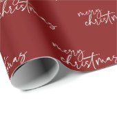 Minimalistische Elegante Typografie Red Merry Weih Geschenkpapier (Rolleneckpunkt)