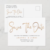 Minimalistische elegante Versprechen-Erneuerung Ankündigungspostkarte (Vorne/Hinten)