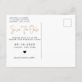 Minimalistische elegante Versprechen-Erneuerung Ankündigungspostkarte (Rückseite)