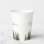 Minimalistische, elegante Waldrustikale Babydusche Pappbecher (Rechts)