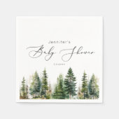 Minimalistische, elegante Waldrustikale Babydusche Serviette (Vorderseite)