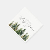 Minimalistische, elegante Waldrustikale Babydusche Serviette (Ecke)