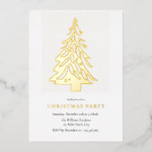 Minimalistische Elegante Weihnachtsfeier Folieneinladung (Vorderseite)