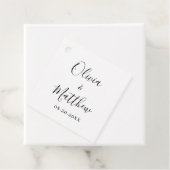 Minimalistische, elegante White Classic Hochzeit Geschenkanhänger (Beispiel)