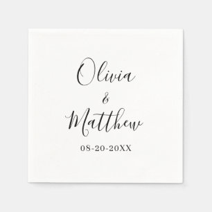 Minimalistische, elegante White Classic Hochzeit Serviette