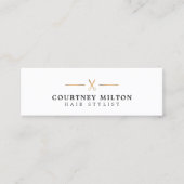 Minimalistische Elegante White Imitate Goldhaar St Mini Visitenkarte (Vorderseite)