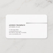 Minimalistische elegante White Imitats Silver Line Visitenkarte (Vorderseite)