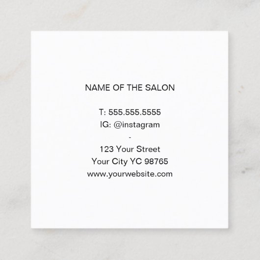 Minimalistische elegante White Imitats Silver Razo Quadratische Visitenkarte (Rückseite)