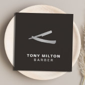 Minimalistische elegante White Imitats Silver Razo Quadratische Visitenkarte