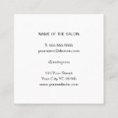 Minimalistische elegante White Imitats Silver Razo Quadratische Visitenkarte (Rückseite)