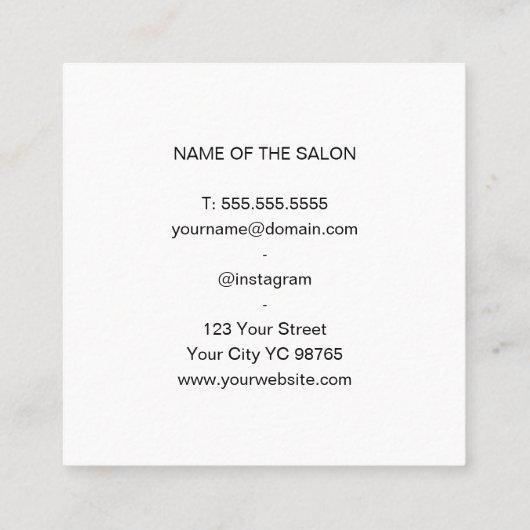 Minimalistische elegante White Imitats Silver Razo Quadratische Visitenkarte (Rückseite)