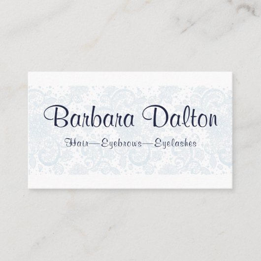 Minimalistische elegante White Lace Colle Business Visitenkarte (Vorderseite)