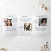 Minimalistische Elegante White Lace Collection Dreifach Gefaltete Karte (Innenseite)