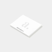 Minimalistische, elegante White Monogram Modern Post-it Klebezettel (angewinkelt)
