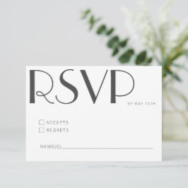 Minimalistische Elegante White Template Art Deco H RSVP Karte