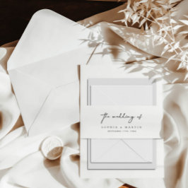 Minimalistische Elegante White Wedding Einladungsbanderole