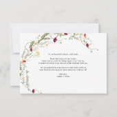 Minimalistische Elegante Wildblume Wasserfarben Dankeskarte (Rückseite)