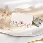 Minimalistische elegante Wildblumen Hochzeit Platz Platzkarte
