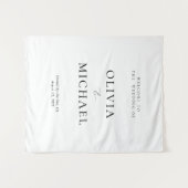 Minimalistische Elegante Willkommens Hochzeit Wandteppich (Vorderseite (Horizontal))