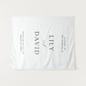 Minimalistische Elegante Willkommens Hochzeit Wandteppich (Vorderseite (Horizontal))