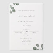 Minimalistische, elegante zweisprachige Hochzeit Pergament Einladungen (Vorderseite)