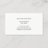 Minimalistische Eleganthair Stylist Business Card Visitenkarte (Rückseite)
