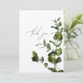 Minimalistische Elegantsage Eukalyptus Danke Karte (Stehend Vorderseite)