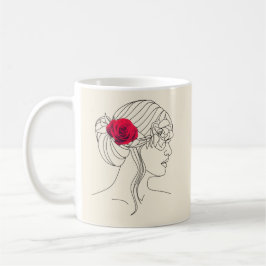 Minimalistische Eleganz: Frauen in kontinuierliche Kaffeetasse