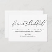 Minimalistische Eleganz für immer Dankbare Kalligr Dankeskarte (Vorne/Hinten)