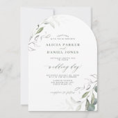 Minimalistische Eleganz grüne Blätter Boulevard Einladung (Vorderseite)