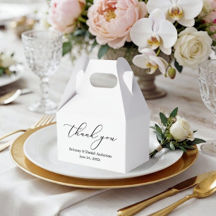 Minimalistische Eleganz Kalligrafie Hochzeitsgiebe Geschenkschachtel