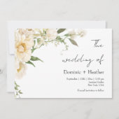 Minimalistische Elfenbein-Bliss-Hochzeit Einladung (Vorderseite)