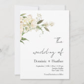 Minimalistische Elfenbein-Bliss-Hochzeit Einladung (Vorderseite)